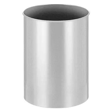 Stillvoller runder Metall Papierkorb | 30 Liter | HxØ 47x33,5cm | Silber