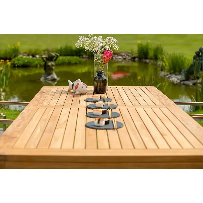 Teak Gartentisch 120 x 90 cm Massivholz modern edel und wetterfest - 