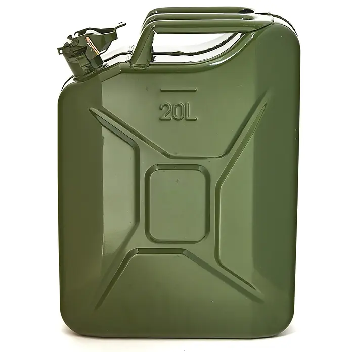 Oxid7 by BW Benzinkanister 20 l, Bajonett + Ausgießer, Olivgrün, 5 Stk -  - Grüne Metall-Jerrycan mit 20L Fassungsvermögen.