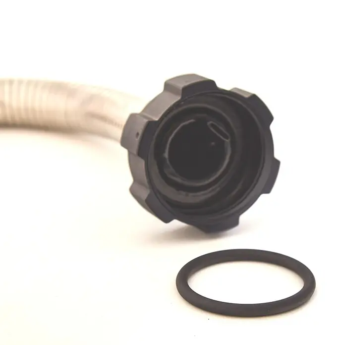 Oxid7 by BW Kraftstoffkanister 20 l + Ausgießer, Schwarz, 5 Stk. -  - Flexibler Wellschlauch mit schwarzer Gewindekappe und passendem O-Ring zur Abdichtung.