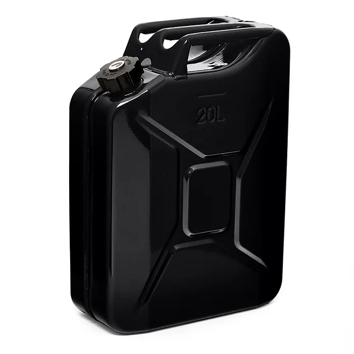 Oxid7 by BW Kraftstoffkanister 20 l + Ausgießer, Schwarz, 5 Stk. -  - Schwarzer Metall-20L-Benzinkanister zur Kraftstofflagerung.