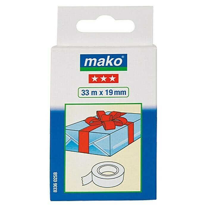 Mako Klebefilm (1 Rolle, 33 m x 19 mm, Glasklar)