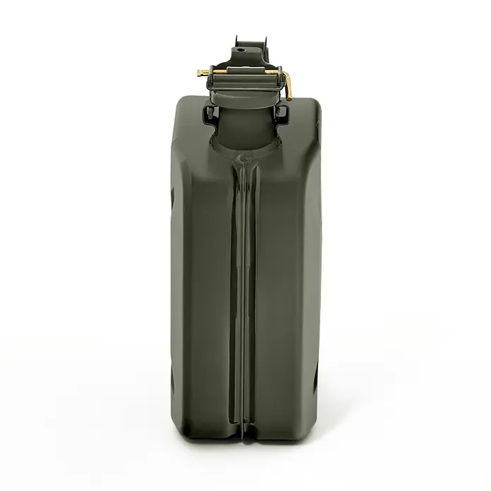 Oxid7 by BW Kraftstoffkanister 5 l, Benzinkanister, Bronzegrün -  - Dunkelgrüner Metall-Benzinkanister mit goldenem Sicherungsstift am Griff.