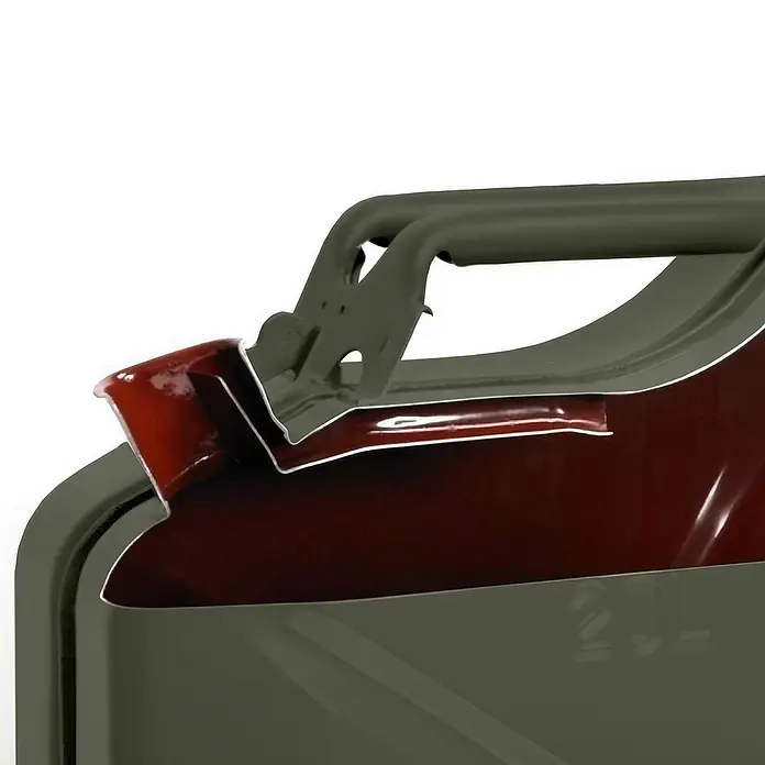 Oxid7 by BW Kraftstoffkanister 5 l, Benzinkanister, Bronzegrün -  - Olivgrüner Benzinkanister mit rotbrauner Innenbeschichtung, zeigt den Tragegriff und die Tanköffnung.