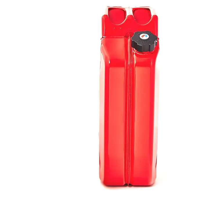 BW Kraftstoffkanister 20 l, Metall, Schraubverschluss, Rot, 5 Stk. -  - Roter Kraftstoffkanister mit oberen Griffen und schwarzem Schraubverschluss mit 'OPEN'- und 'CLOSE'-Markierung.
