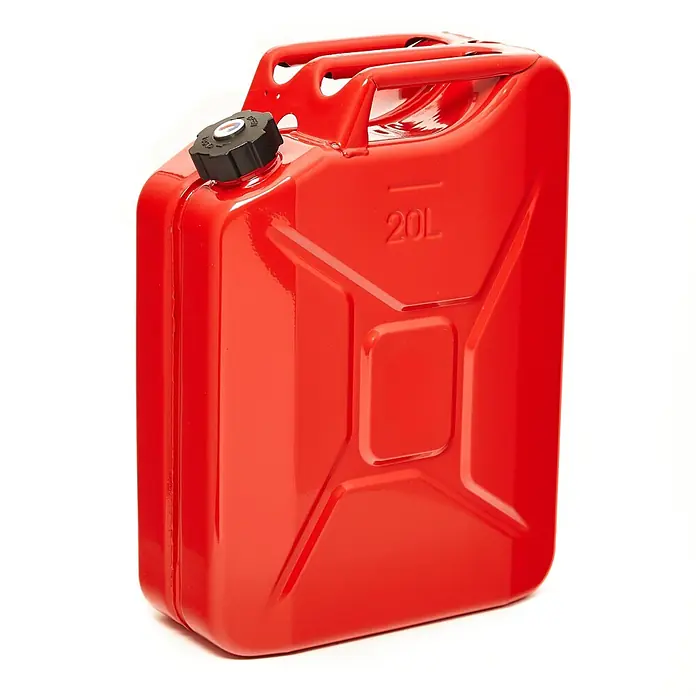 BW Kraftstoffkanister 20 l, Metall, Schraubverschluss, Rot, 5 Stk. -  - Roter Metall-Kanister mit drei Griffen und schwarzem Deckel, 20 Liter Fassungsvermögen zur Kraftstofflagerung.