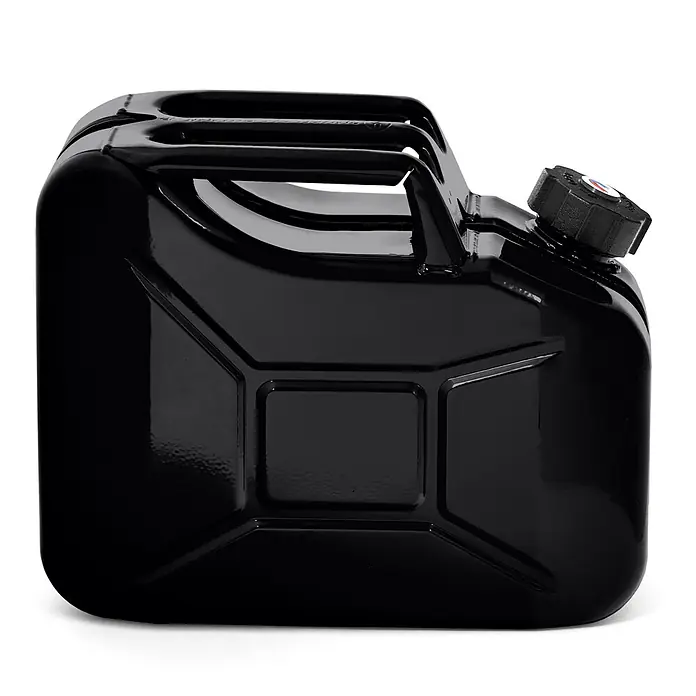 BW Kraftstoffkanister 10 l, Metall, Schraubverschluss, Schwarz -  - Schwarzer Metall-Benzinkanister mit Griff und Verschluss zur Kraftstofflagerung.