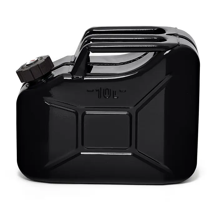 BW Kraftstoffkanister 10 l, Metall, Schraubverschluss, Schwarz -  - Glänzender schwarzer 10L Metall-Kanister mit Griffen und Schraubverschluss.