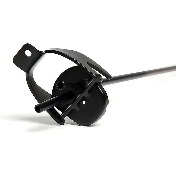 Oxid7 by BW Adapter für Metall-Kanister, mit Ansaug- und Zulaufrohr -  - Schwarzer Rührquirl-Aufsatz mit Stange und mehrflügeligem Kopf.