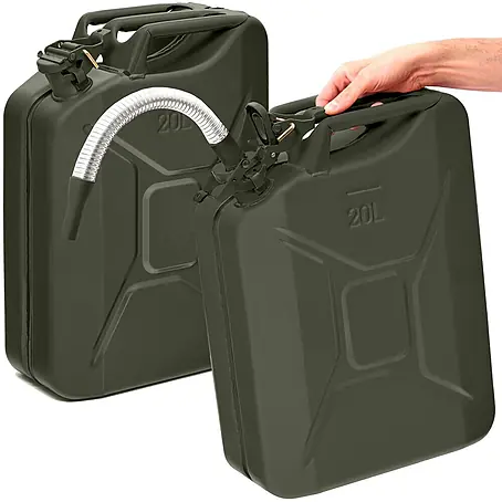 BW Kraftstoffkanister 20 l, Bajonett + Ausgießer, Bronzegrün, 2 Stk.