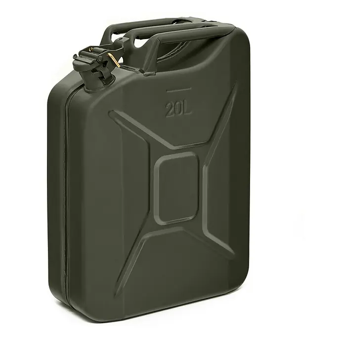 BW Kraftstoffkanister 20 l, Bajonett + Ausgießer, Bronzegrün, 2 Stk. -  - Olivgrüner 20L Benzinkanister mit stabilem Griff und Verschluss für Kraftstoff.