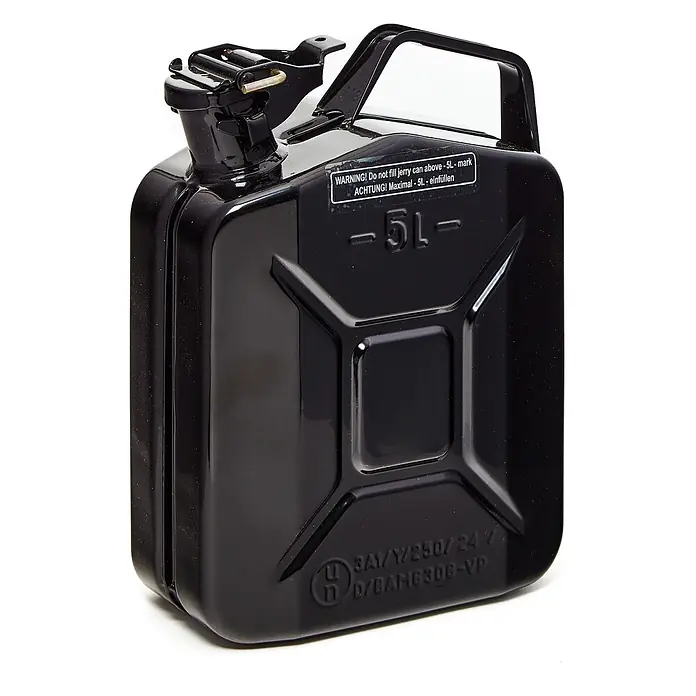 Oxid7 by BW Kraftstoffkanister 5 l, Benzinkanister, Schwarz, 3 Stk. -  - Schwarzer Metall-Benzinkanister, 5 Liter, mit Tragegriff und sicherem Verschlussdeckel.