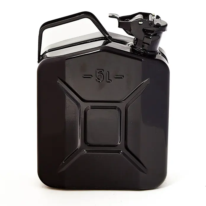 Oxid7 by BW Kraftstoffkanister 5 l, Benzinkanister, Schwarz, 3 Stk. -  - Schwarzer 5L Metall-Benzinkanister mit Tragegriff und Ausguss.