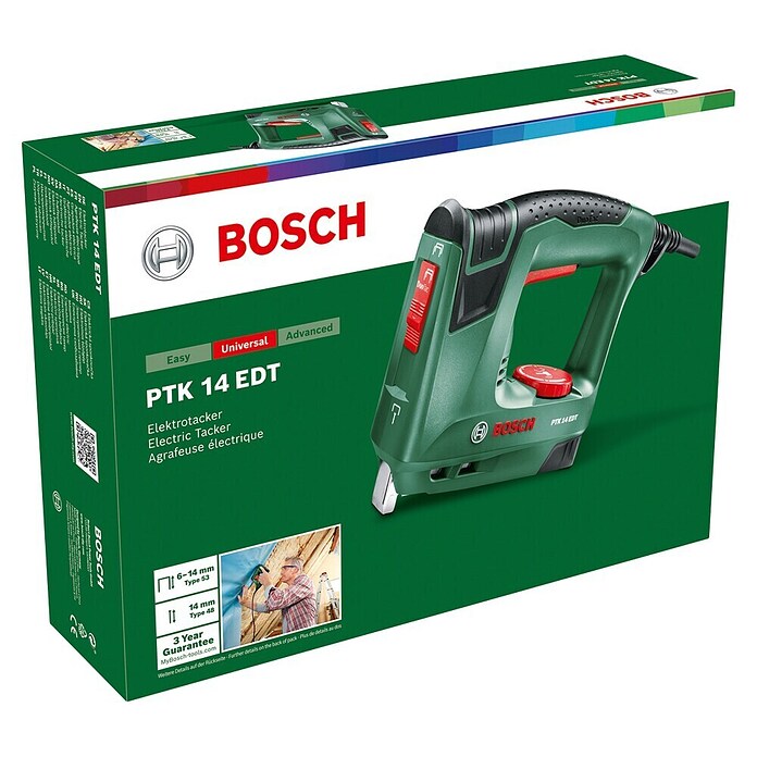 Bosch Elektrotacker PTK 14 EDT (Klammertiefe: 6 - 14 mm, 30 Impulse/min)