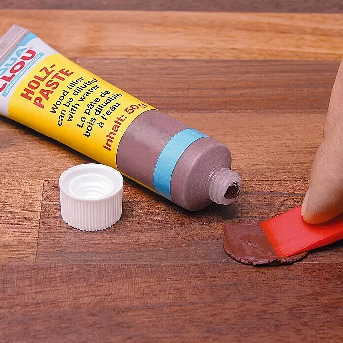 Clou Aqua Holzpaste - Nussbaum dunkel, 60 g - Anwendungsbeispiel