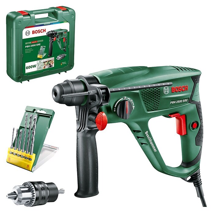 Bosch Bohrhammer PBH 2500 SRE (600 W, Max. Schlagzahl: 5.000/min)