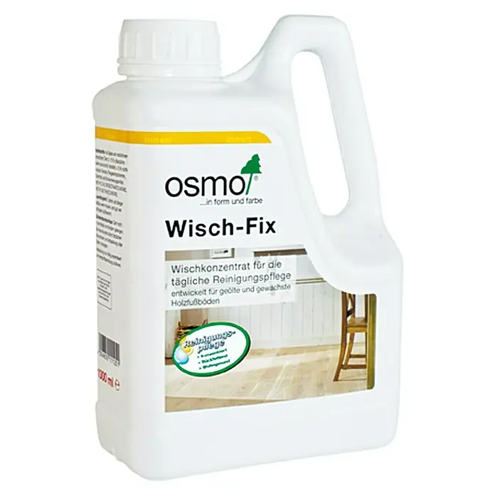 Osmo Wisch-Fix - Farblos, 1 l, Materialeignung: Keramik - Eine Flasche Osmo Wisch-Fix, ein Reinigungskonzentrat für die tägliche Pflege von geölten und gewachsten Holzböden, für eine optimale Reinigung.