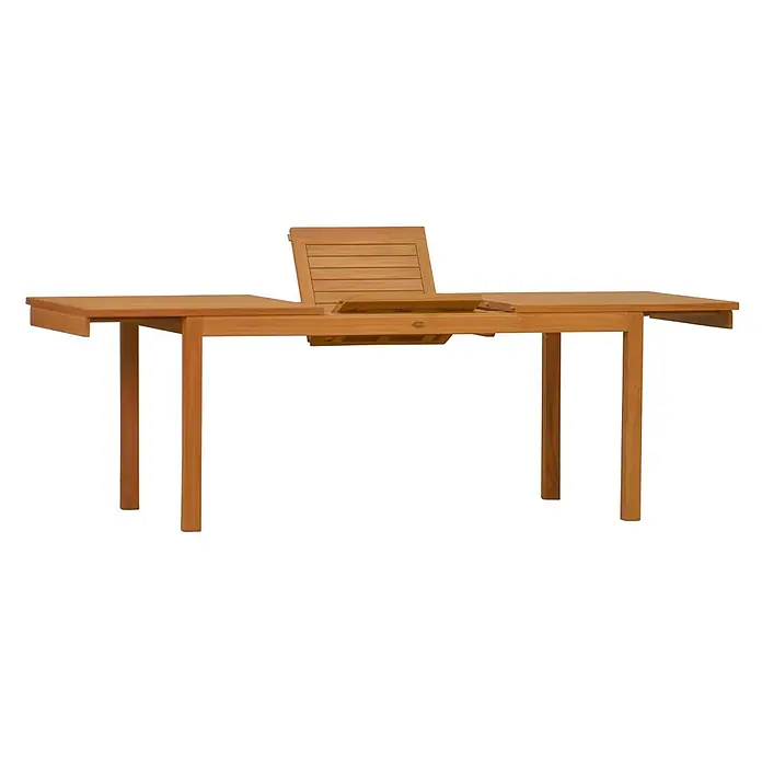 Teak Ausziehtisch 120x90 cm Massivholz edel wetterfest perfekt verarbeitet - 