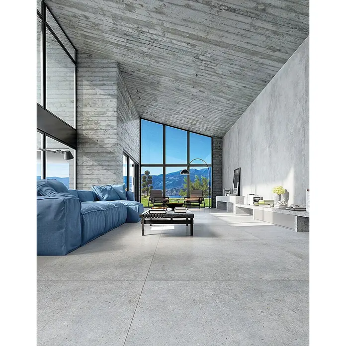 Design-Feinsteinzeug hellgrauer matter 120x120 - Italienische Fliesen - 