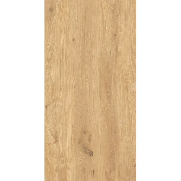 Feinsteinzeug in beiger Holzoptik 60x120, 20 mm, rutschhemmend -  - Natürliche hellbraune Holzstruktur mit vertikaler Maserung und kleinen dunklen Ästen.
