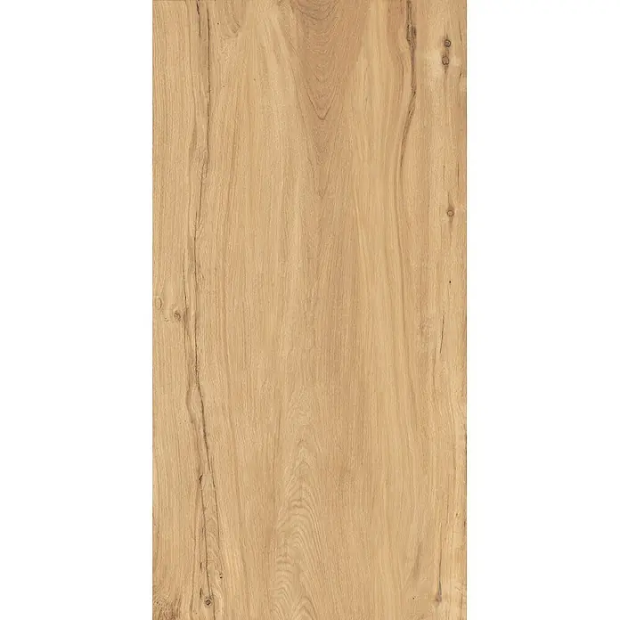 Feinsteinzeug in beiger Holzoptik 60x120, 20 mm, rutschhemmend -  - Hellbraune Holztextur mit sichtbarer Maserung und natürlichen Rissen.