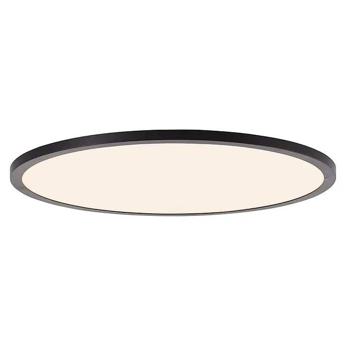Brilliant LED-Panel rund Tuco - 33 W, Ø x H: 50 x 3 cm - Runde, schwarze LED-Deckenleuchte mit flachem, beleuchtetem Diffusor.