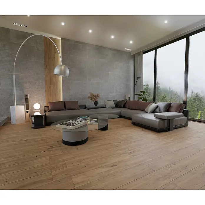Feinsteinzeug in matter roher Nussbaumholzoptik 30x120 - Ital. Fliesen - 