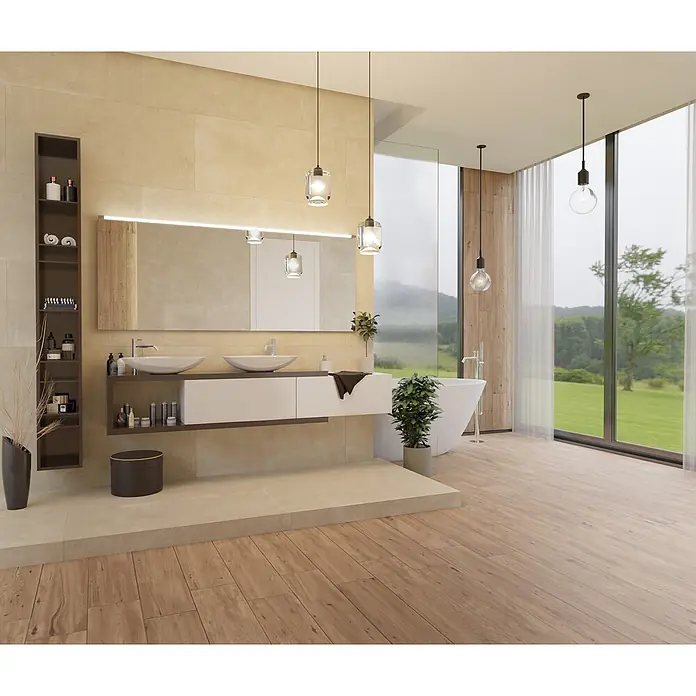 Feinsteinzeug in matter roher Nussbaumholzoptik 30x120 - Ital. Fliesen - 