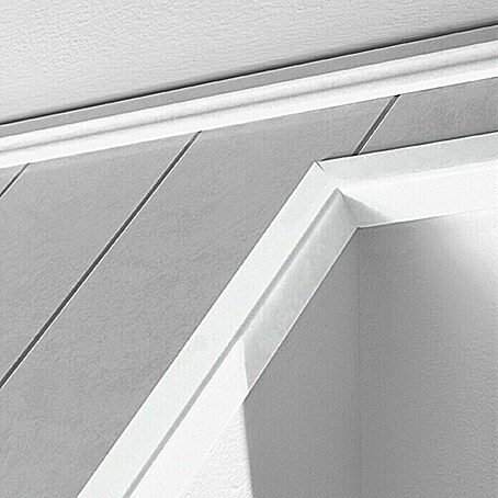 LOGOCLIC Winkelleiste Uni Weiß (260 cm x 28 mm x 28 mm, MDF)