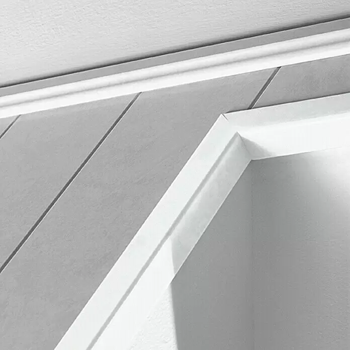 LOGOCLIC Winkelleiste Uni Weiß - 260 cm x 28 mm x 28 mm, MDF - Stimmungsaufnahme