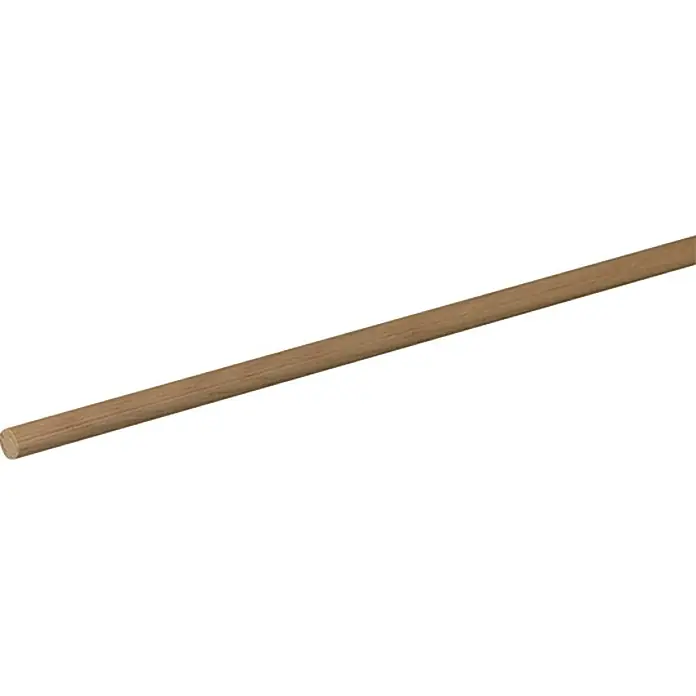 Profiles and more Rundstab - Ø x L: 10 mm x 100 cm, Buche, Strukturiert - Nahaufnahme eines runden Holzstabes, ideal für Bastelarbeiten, Heimwerkerprojekte und Möbelbau. Natürliches Material für vielseitige Anwendungen.