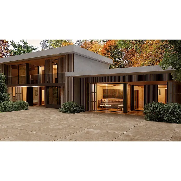 Feinsteinzeug in beiger Harzoptik 60x120, rutschhemmend - Ital. Fliesen - 