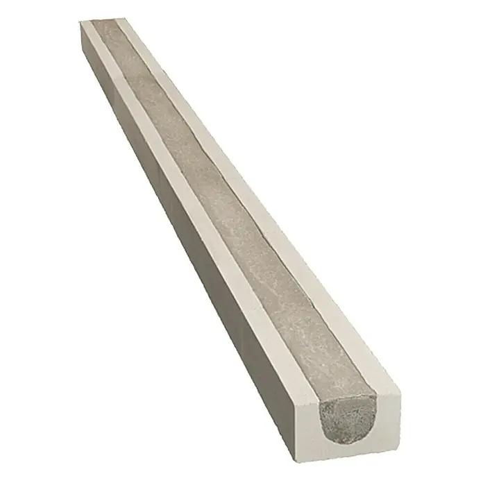 Kalksand-Sturz NF - 150 x 11,5 x 7,1 cm - Die abgebildete Entwässerungsrinne ist aus Beton gefertigt und für den Außenbereich geeignet. Die Rinne ist robust und langlebig.