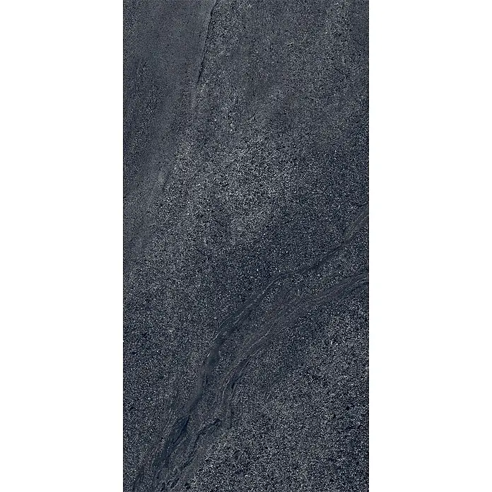 Feinsteinzeug in schwarzer Steinoptik 30x60 - Italienische Fliesen -  - Dunkelgraue, strukturierte Steinfliese mit natürlicher Maserung.