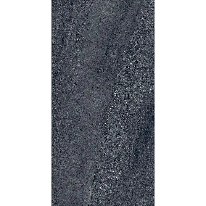 Feinsteinzeug in schwarzer Steinoptik 30x60 - Italienische Fliesen -  - Dunkelgraue Fliese mit strukturierter Oberfläche und helleren Äderungen, für moderne Oberflächen.