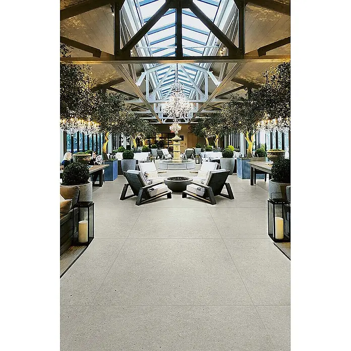 Feinsteinzeug in matter weißer Betonoptik 60x120 - Italienische Fliesen - 