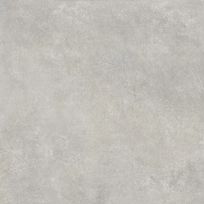 Feinsteinzeug in moderner hellgrauer Betonoptik 80x80 - Ital. Fliesen -  - Hellgraue, strukturierte Oberfläche mit betonähnlichem Finish.