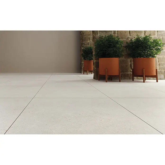 Feinsteinzeug in matter weißer Betonoptik 60x120 - Italienische Fliesen - 