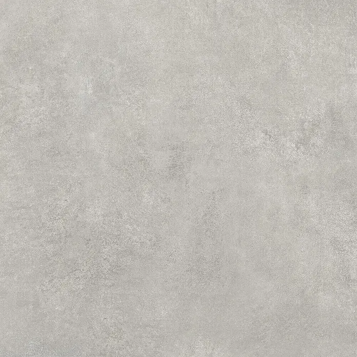 Feinsteinzeug in moderner hellgrauer Betonoptik 80x80 - Ital. Fliesen -  - Gesprenkelte, hellgraue Betonoptik-Textur.