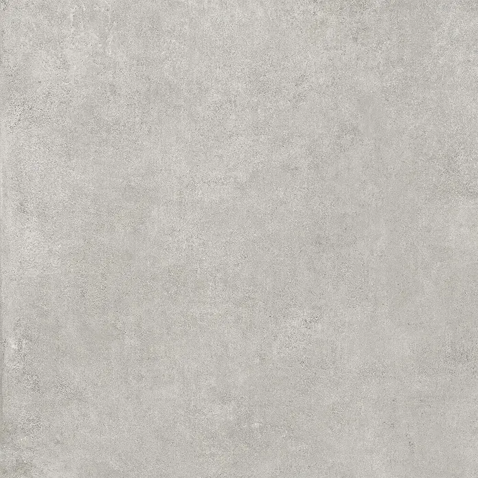 Feinsteinzeug in moderner hellgrauer Betonoptik 80x80 - Ital. Fliesen -  - Hellgraue Fliese mit Betonoptik und Textur.