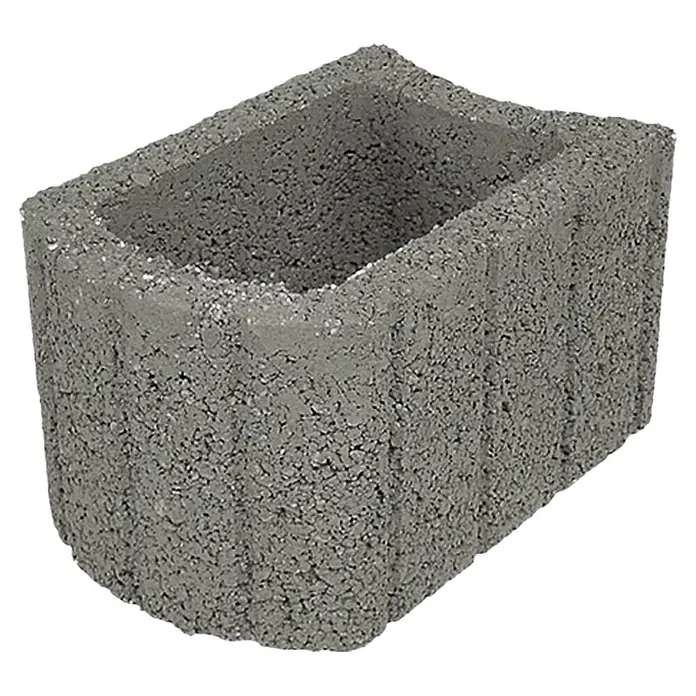 Christoph Pflanzstein Multistein - Grau, 33 x 24 x 20 cm, Beton - Grauer Beton-Pflanzstein mit einer rechteckigen Öffnung in der Mitte. Ideal zur Dekoration von Gärten und Außenbereichen.