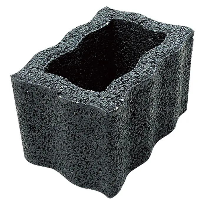 Christoph Pflanzstein Rasterstein - Anthrazit, 30 x 20 x 20 cm, Beton - Strukturierter, anthrazitfarbener Pflanzstein mit gewelltem Rand für den Garten. Ideal für kreative Bepflanzungen im Außenbereich.