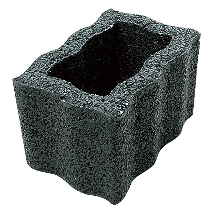 Christoph Pflanzstein Rasterstein - Anthrazit, 30 x 20 x 20 cm, Beton - Strukturierter, anthrazitfarbener Pflanzstein mit gewelltem Rand für den Garten. Ideal für kreative Bepflanzungen im Außenbereich.
