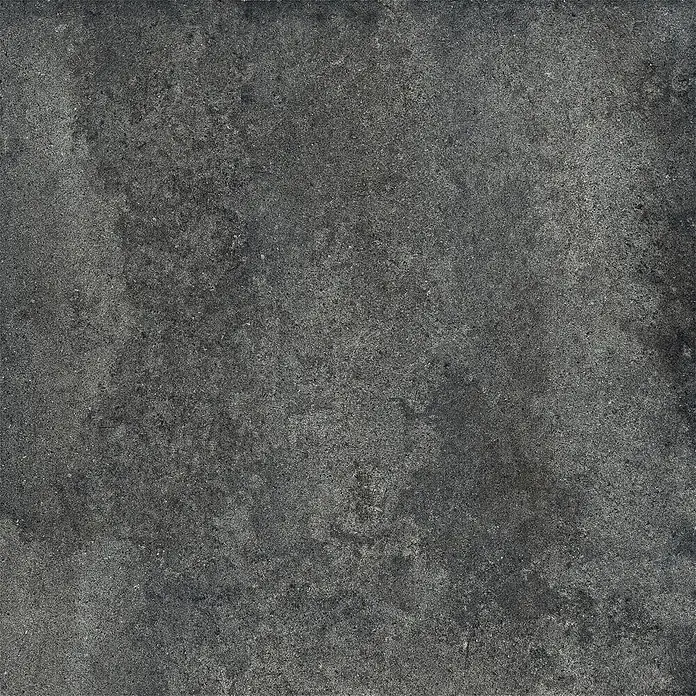 Feinsteinzeug in schwarzer Steinoptik 120x120 - Italienische Fliesen -  - Dunkelgraue, raue Beton- oder Steinstruktur mit feinen Farb- und Sprenkelvariationen.