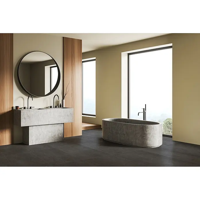 Design-Feinsteinzeug anthrazitfarbener matter 120x120 - Ital. Fliesen - 