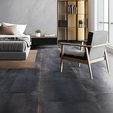Design-Feinsteinzeug in Schwarz 120x120 - Italienische Fliesen