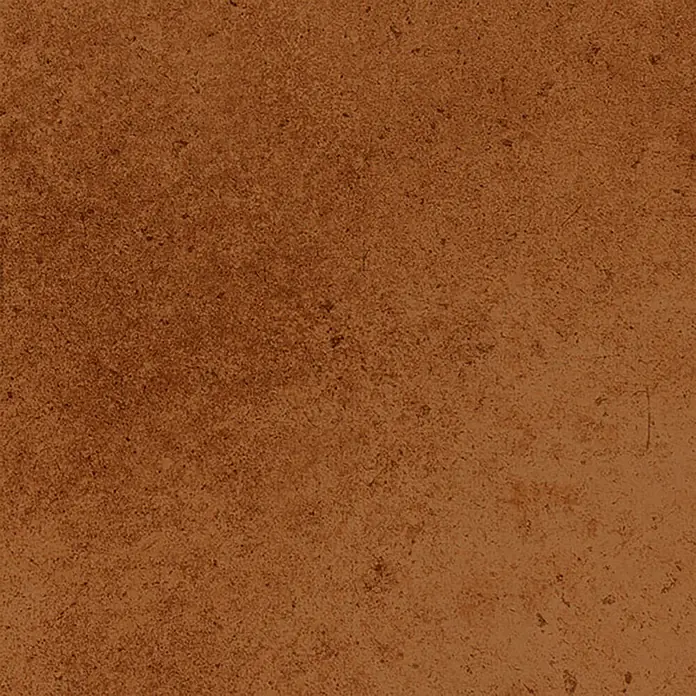 Feinsteinzeug in antiker Terrakotta natürlicher Terrakottaoptik -  - Rostbraune, strukturierte Oberfläche mit subtilen dunkleren Variationen und feiner Körnung.