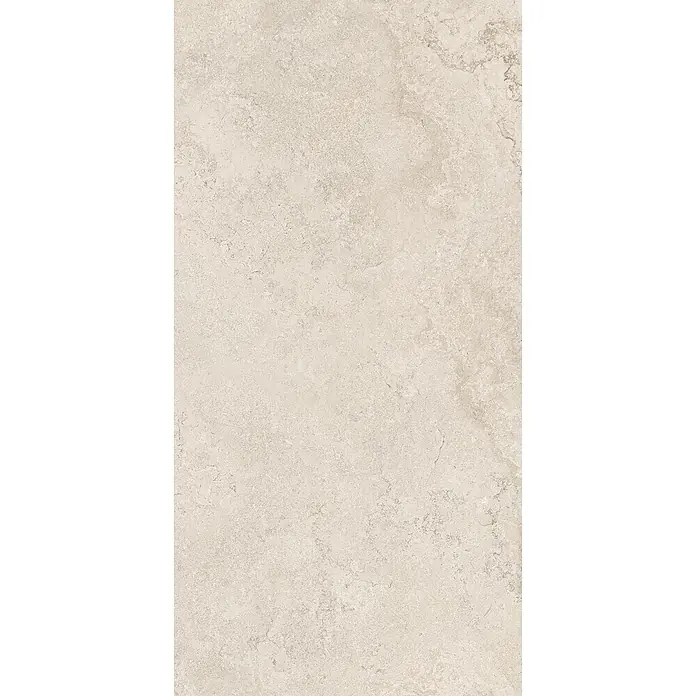 Feinsteinzeug Wandfliese in elfenbein Steinoptik 60x120, Ret -  - Helle beige Fliese in Natursteinoptik mit subtiler Textur.