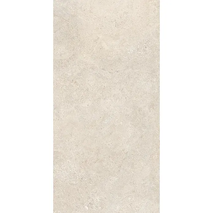 Feinsteinzeug Wandfliese in elfenbein Steinoptik 60x120, Ret -  - Helle beige Natursteintextur, ideal für Boden- oder Wandfliesen.
