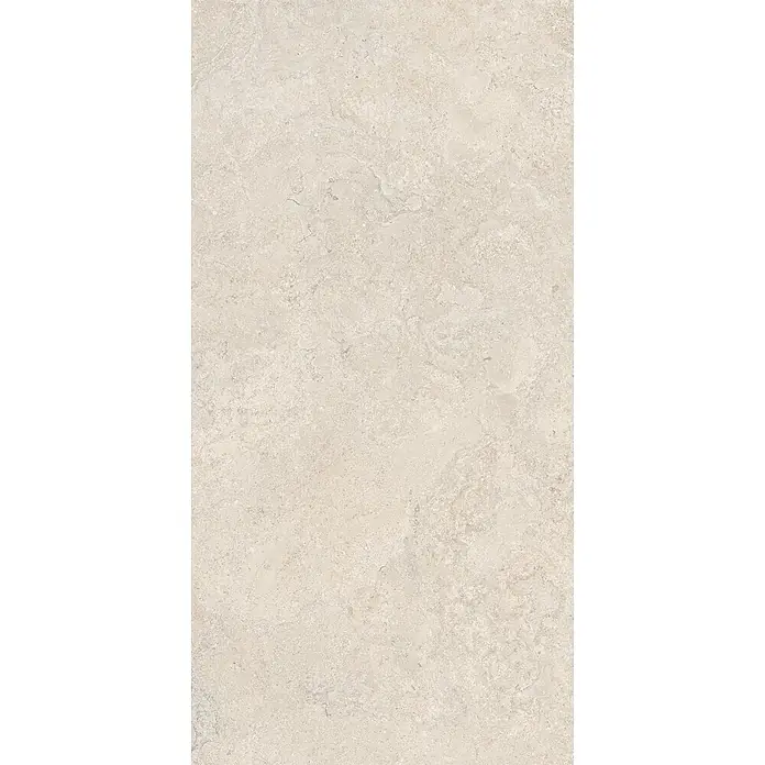 Feinsteinzeug Wandfliese in elfenbein Steinoptik 60x120, Ret -  - Hellbeigefarbene strukturierte Steinfliese mit dezenter Maserung.